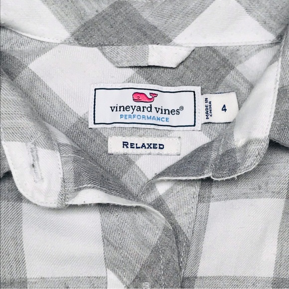 Vineyard vines Relaxed Fit Long Sleeve Flannel Button Down Shirt Women's Size 4 - Picture 5 of 11